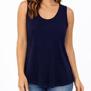 Navy Blue Tank Top | Sleeveless Basic Layering Top | Size M